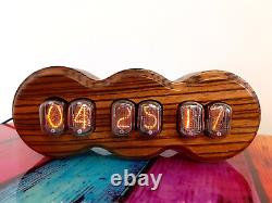 Zebra wood Nixie Clock by Monjibox IN12 tubes