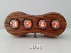 Zebrano wood Nixie Clock by Monjibox with German Z560M ZM1020 tubes