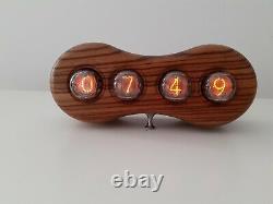 Zebrano wood Nixie Clock by Monjibox with German Z560M ZM1020 tubes