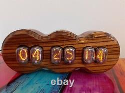 Zebrano wood Nixie clock with IN12 tubes by Monjibox Nixie