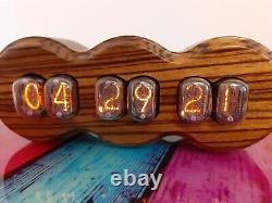 Zebrano wood Nixie clock with IN12 tubes by Monjibox Nixie