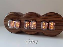 Zebrano wood case GEEK Nixie clock with IN15 tubes by Monjibox Nixie